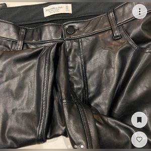 Abercrombie ankle straight leather pants